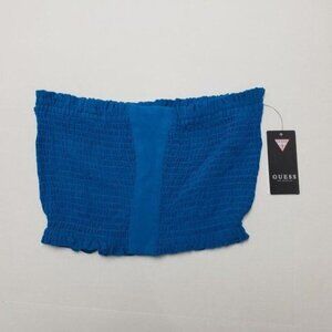 Guess chica smocked, strapless, lettuce trim, tube top, size S